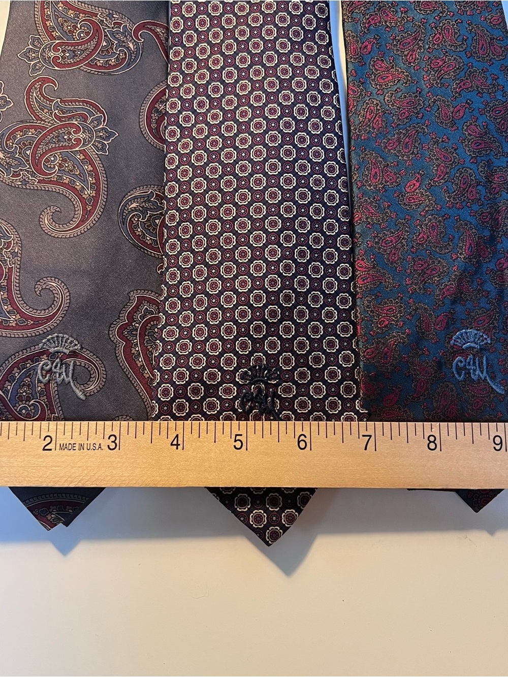 Countess Mara Men's Silk Neck Tie Bundle Teal Purple Burgundy Paisley Geometric